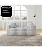 75.6" Light Gray Modular Sofa - Comfortable, Modern Design