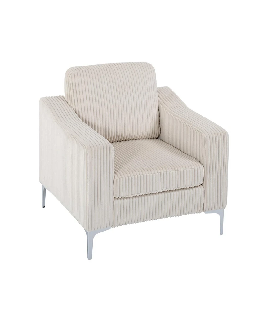Beige Corduroy Convertible Sectional Sofa