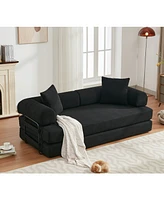 78.5" Folding Convertible Out Sleeper Sofa Bed,4-in-1 Diy Combination Convertible Sofa,3 seat, Folding Sofa, King Size, Bedroom,Apartment,Corduro