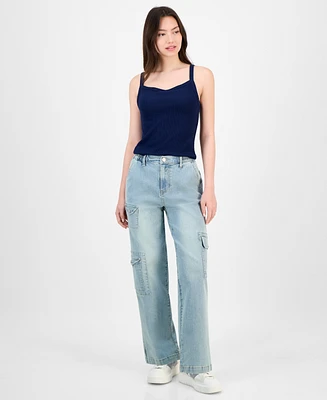 Madden Girl Juniors' Super High-Rise Cargo Skater Jeans