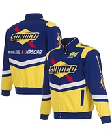 Jh Design Men's Royal/Yellow Nascar Sunoco Full-Snap Twill Uniform Jacket