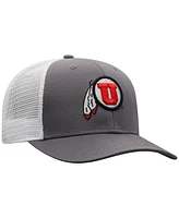 Top of the World Men's Gray/White Utah Utes Victory Baseline Trucker Adjustable Hat