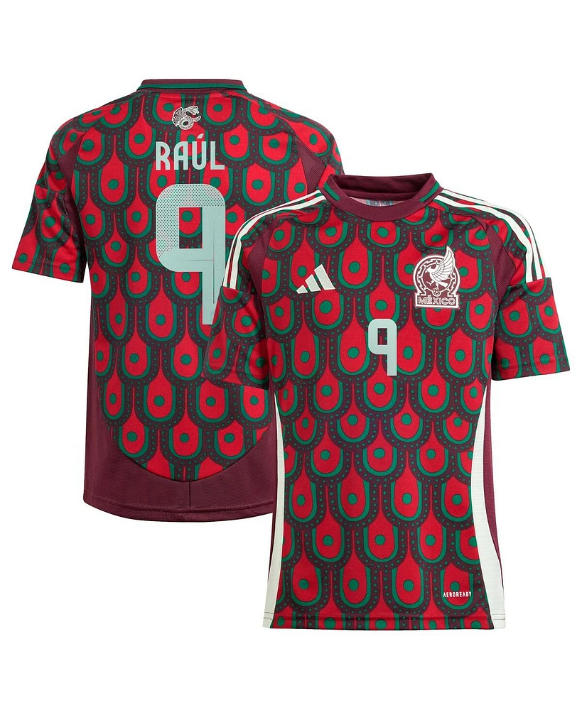 Adidas Big Boys and Girls Raul Jimenez Burgundy Mexico National Team 2024 Home Replica Player Jersey