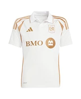 Adidas Big Boys and Girls Denis Bouanga White Lafc 2025 Secondary Replica Player Jersey
