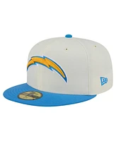 New Era Men's White/Powder Blue Los Angeles Chargers Main 59FIFTY Fitted Hat