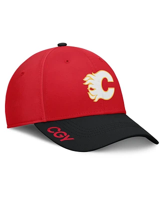 Fanatics Men's Red/Black Calgary Flames Authentic Pro Rink Flex Hat