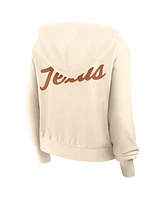 Nike Women's Cream Texas Longhorns Cropped Chill Full-Zip Hoodie
