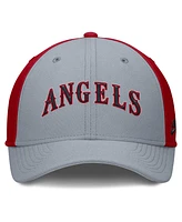 Nike Men's Gray/Red California Angels Rise Swoosh Performance Flex Hat