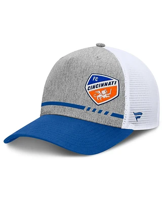 Fanatics Men's Heather Gray Fc Cincinnati Low Block Trucker Adjustable Hat