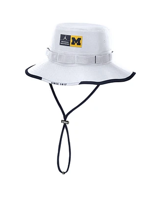 Jordan Men's White Michigan Wolverines Apex Swoosh Boonie Hat