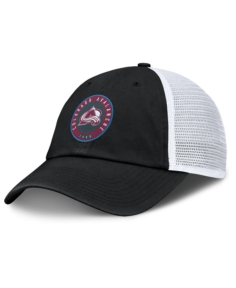 Fanatics Men's Black/White Colorado Avalanche Averie Trucker Adjustable Hat