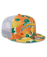 New Era Men's Orange Los Angeles Chargers Citrus 9FIFTY Trucker Snapback Hat