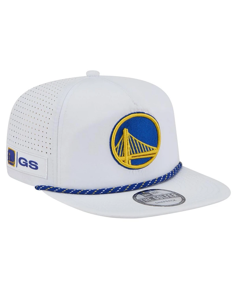 New Era Men's White Golden State Warriors Performance Rope Golfer Adjustable Hat