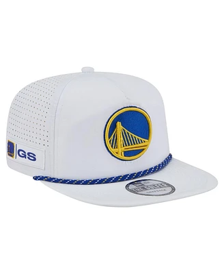 New Era Men's White Golden State Warriors Performance Rope Golfer Adjustable Hat