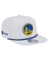 New Era Men's White Golden State Warriors Performance Rope Golfer Adjustable Hat