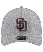 New Era Men's Gray San Diego Padres Cotton Weave M-Crown A-Frame 9FORTY Adjustable Hat