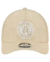 New Era Men's Tan Boston Celtics Injection Woven A-Frame 9FORTY Adjustable Hat