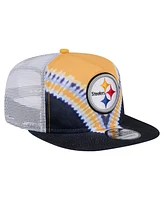New Era Men's Gold/Black Pittsburgh Steelers Throwback Dye Golfer Snapback Hat