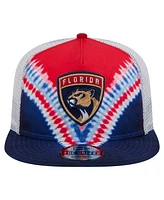 New Era Men's Navy/Red Florida Panthers Throwback V-Dye Adjustable Golfer Hat