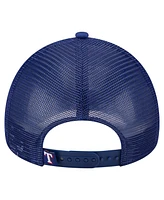New Era Men's White/Royal Texas Rangers Trucker A-Frame 9FORTY Adjustable Hat