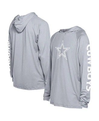 New Era Men's Gray Dallas Cowboys Adventure Collection Raglan Long Sleeve Hoodie T-Shirt