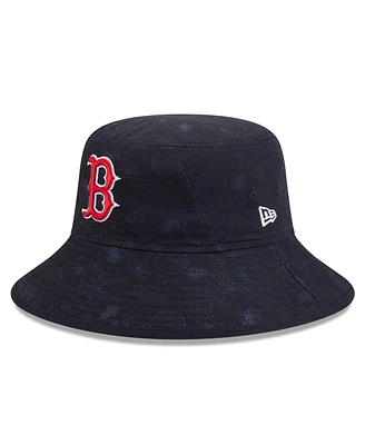 New Era Men's Navy Boston Red Sox 2025 Spring Training All Over Print Bucket Hat
