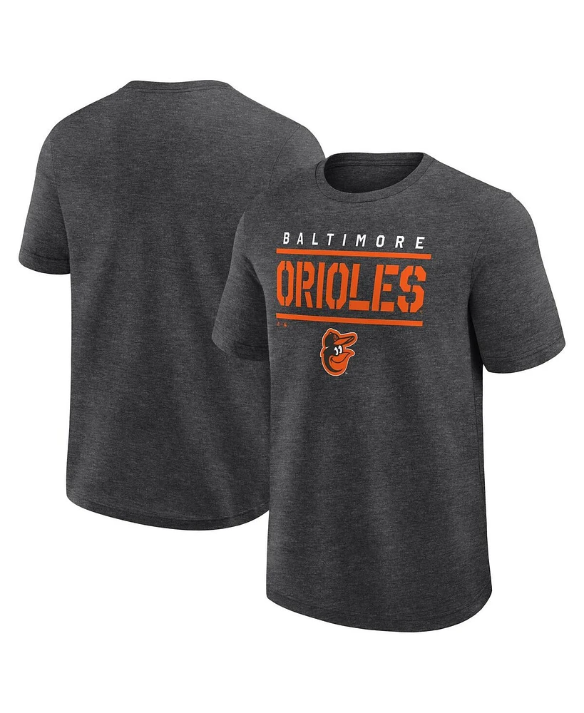 Fanatics Men's Heather Charcoal Baltimore Orioles Top Notch T-Shirt