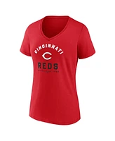 Logo Athletic Women's Red Cincinnati Reds Unrivaled V-Neck T-Shirt