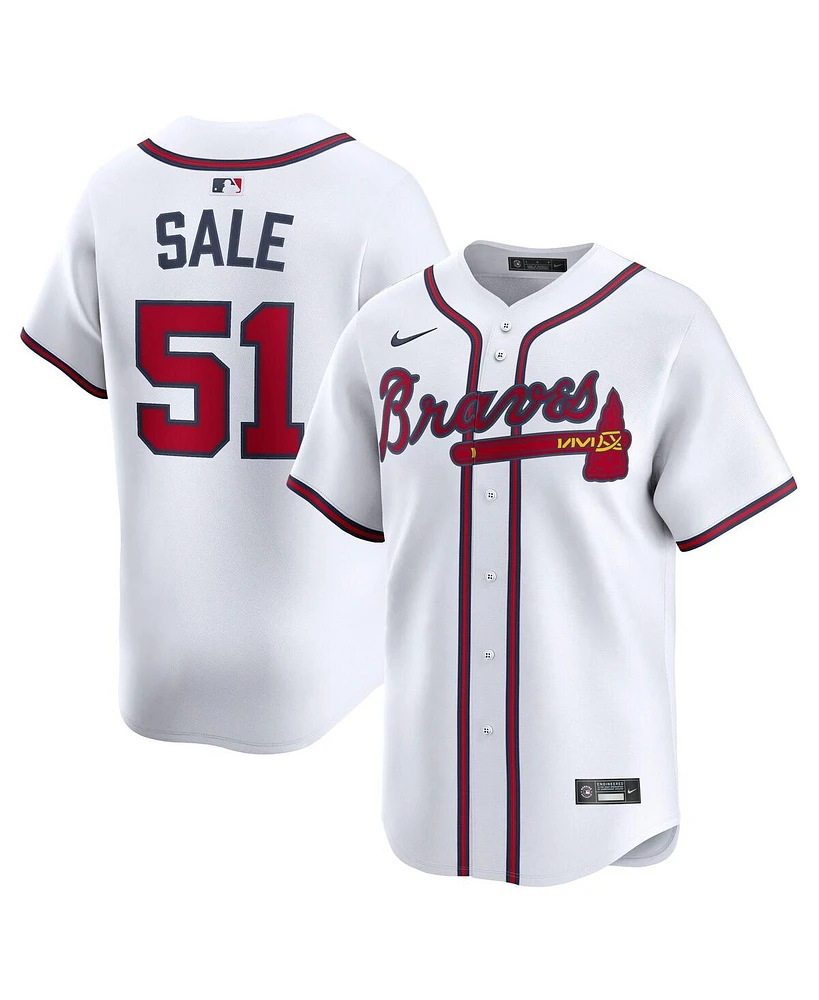 Nike Men's Chris Sale White Atlanta Braves Home Limited Player Jersey