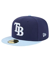 New Era Men's Navy/Light Blue Tampa Bay Rays Color Pack 2-Tone 59FIFTY Fitted Hat