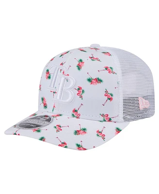 New Era Men's White Tampa Bay Rays Flamingo Mesh Back 9SEVENTY Stretch-Snap Hat