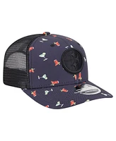 New Era Men's Navy/Black Pittsburgh Steelers Adventure Drinks Pattern 9SEVENTY Stretch snap Hat