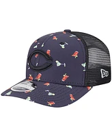 New Era Men's Black Cincinnati Reds Adventure Drinks Pattern 9SEVENTY Stretch-Snap Hat