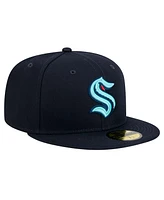 New Era Men's Deep Sea Blue Seattle Kraken Core 59FIFTY Fitted Hat