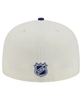 New Era Men's Cream Tampa Bay Lightning Chrome Two-Toned 59FIFTY Fitted Hat