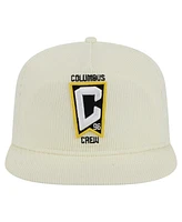 New Era Men's Cream Columbus Crew 2025 Kickoff Snapback Golfer Hat