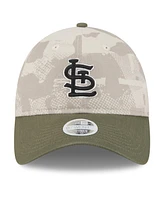 New Era Women's Light Beige/Olive St. Louis Cardinals 2025 Armed Forces Day 9TWENTY Adjustable Hat