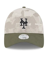 New Era Women's Light Beige/Olive New York Mets 2025 Armed Forces Day 9TWENTY Adjustable Hat