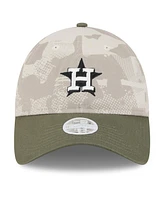 New Era Women's Light Beige/Olive Houston Astros 2025 Armed Forces Day 9TWENTY Adjustable Hat