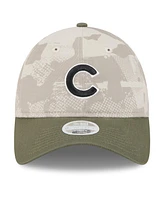 New Era Women's Light Beige/Olive Chicago Cubs 2025 Armed Forces Day 9TWENTY Adjustable Hat