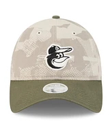 New Era Women's Light Beige/Olive Baltimore Orioles 2025 Armed Forces Day 9TWENTY Adjustable Hat