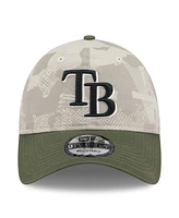 New Era Men's Light Beige/Olive Tampa Bay Rays 2025 Armed Forces Day 9TWENTY Adjustable Hat