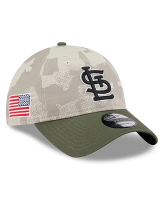 New Era Men's Light Beige/Olive St. Louis Cardinals 2025 Armed Forces Day 9TWENTY Adjustable Hat
