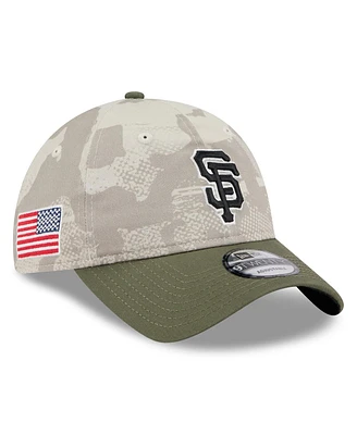 New Era Men's Light Beige/Olive San Francisco Giants 2025 Armed Forces Day 9TWENTY Adjustable Hat