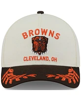 New Era Men's Cream/Brown Cleveland Browns 2025 Nfl Draft 9FORTY A-Frame M-Crown Adjustable Hat