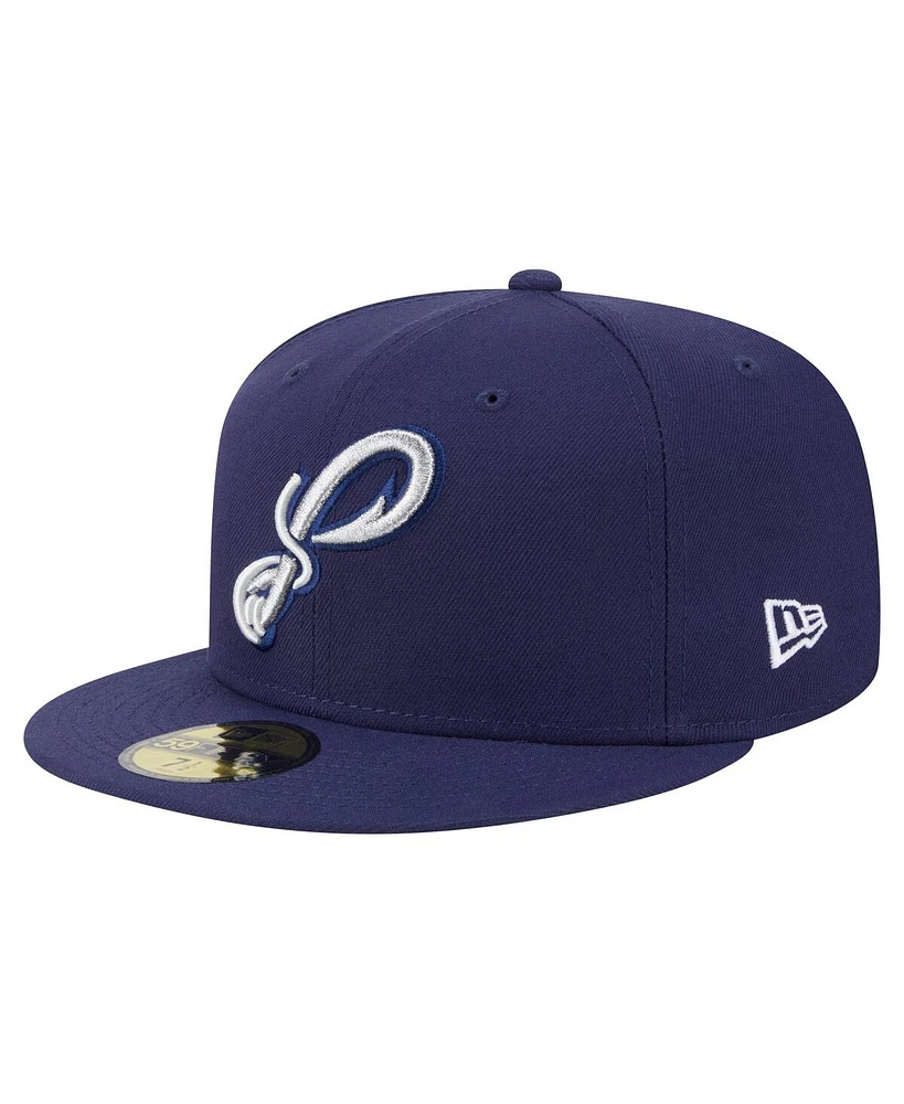 New Era Men's Navy Pensacola Blue Wahoo's Authentic Collection 59FIFTY Fitted Hat