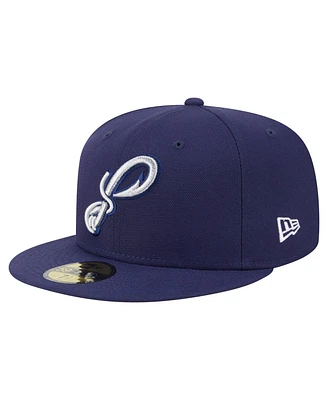 New Era Men's Navy Pensacola Blue Wahoo's Authentic Collection 59FIFTY Fitted Hat