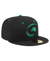 New Era Men's Black Greensboro Grasshoppers Authentic Collection 59FIFTY Fitted Hat