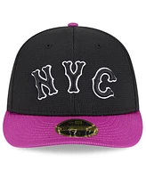 New Era Men's Charcoal/Purple York Mets City Connect Batting Practice Low Profile 59FIFTY Fitted Hat
