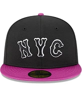 New Era Men's Charcoal/Purple York Mets City Connect Batting Practice 59FIFTY Fitted Hat